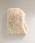 Long faux fur throw