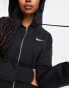 Nike mini swoosh oversized full zip hoodie in black and sail