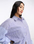 In The Style contrast oversized shirt in blue stripe