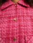 Pimkie tweed jacket co-ord in pink check