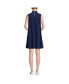 Women's Cotton Voile Mock Neck Shift Dress