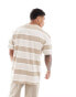 Threadbare oversized stripe t-shirt in light brown