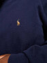 Polo Ralph Lauren Big & Tall multi icon logo half zip double knit sweatshirt in navy