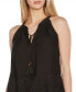 Women's Embroidered Hem Sleeveless Top