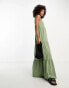 ASOS DESIGN sleeveless tiered maxi dress in khaki