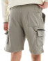 Bershka jersey cargo short in grey