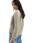 Superdry slouchy stitch roll neck knit in Soft Beige Marl