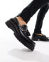 Walk London Sean tassel loafers in black milled leather