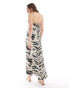 Mango snake print cami maxi dress in grey