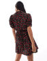 Miss Selfridge Petite button through mini tea dress in cherry print