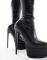 ASOS DESIGN – Kasia – Overknee-Stiefel in Schwarz mit Plateausohle und Absatz