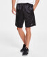 Men's Regular-Fit Mesh-Panel Satin Basketball Shorts