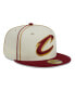 Men's Cream, Wine Cleveland Cavaliers Piping 2-Tone 59FIFTY Fitted Hat