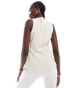 ASOS DESIGN high neck waistcoat in neutral