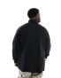 Polo Ralph Lauren Big & Tall icon logo double knit jacquard half zip sweatshirt in black