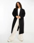 ASOS DESIGN Petite oversized dad coat in black pinstripe