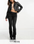 DTT Petite Phoebe belted low rise wide leg jeans in washed black