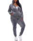 Женская пижама White Mark Plus Size Velour Tracksuit Loungewear 2pc Set