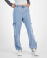 Juniors' Pull-On Slim-Leg Cargo Jeans