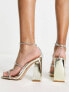 Simmi London Inez block heel embellished sandals in gold