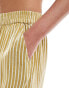 Noisy May linen mix short co-ord in yellow stripe