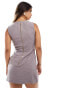 Closet London square neck mini dress in grey