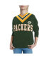 Women's Green Green Bay Packers Heidi Raglan V-Neck Sweater