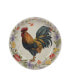 Floral Rooster Set of 4 Soup/Pasta Bowl 9"