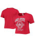 Women's Scarlet Ohio State Buckeyes Core Laurels Cropped T-Shirt