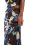 ASOS DESIGN co-ord slinky maxi skirt in blur floral print