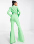 ASOS DESIGN Tall jersey suit super flare trousers in summer green