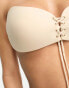 ASOS DESIGN lace up cleavage stick on bra in beige