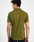 Men's Short Sleeve Button-Front Logo Print Stretch Shirt, Created for Macy's