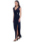 Women's Collared Side-Slit Long Gown