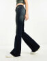 Weekday Flame low waist flared jeans in swamp blue wash