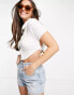 Skylar Rose backless button up crop top in rib