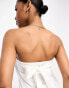 Pieces Bride To Be satin bandeau mini dress with bow back detail in white