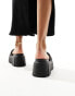 Stradivarius chunky flatform mule in black