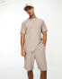 Selected Homme co-ord plisse shorts in beige