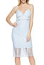 BARDOT 152482 Women's V-Neck Circle Lace Dress Sleeveless Blue Sz. 10