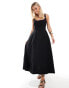 ASOS DESIGN Petite seamed maxi tennis sundress in black