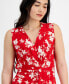 Petite Floral-Print Twist-Front Top