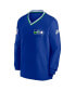 Men's Royal Seattle Seahawks Throwback V-Neck Pullover Windbreaker