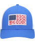 Men's Royal and White PFG Fish Flag COOLMAX Trucker Snapback Hat