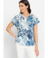 Women's 100% Cotton Allover Tropic Leaf Blouse