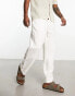 Weekday Seth linen trousers in off-white