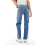 Dr Denim Petite Moxy straight leg jeans in cape sky worn hem wash