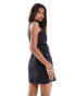 Lee forever fit fabric denim mini dress in washed black