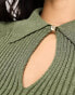 ONLY keyhole detail polo top in sage