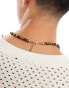 ASOS DESIGN semi-precious beaded necklace in brown tones